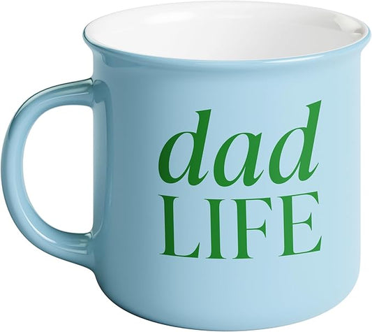Sweet Water Decor Dad Life Coffee Mug - 11oz Ceramic Campfire Style Coffee Cup - Dishwasher and Microwave Safe - Father's Day and Birthday Gifts for Dads