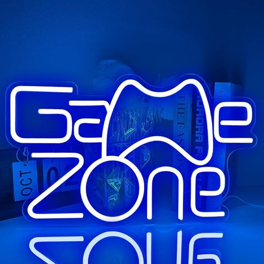 Game Zone Neon Sign for Gamer Room Decor, Gaming Light Led Sign with USB Powered for Boys Men Teen Bedroom Man Cave Game Room Wall Decor Accessories, Great Gift for Party Birthday Christmas