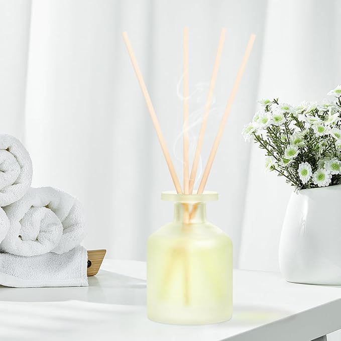 Reed Diffuser - Jasmine Green Tea & Ebony Rose 3.38oz (100ml) 2 Packs Essential Oil Reed Diffuser Set with 16 Sticks, Long Lasting Fragrance for Home, Bathroom, Bedroom, Room, Decor