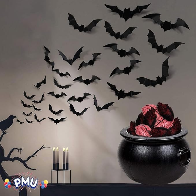 PMU 16 Inch Black Cauldron Kettle, Halloween Witch Plastic Kettle, Party Decorations Indoor & Outdoor, Favor Decoration (1/Pkg) Pkg/1