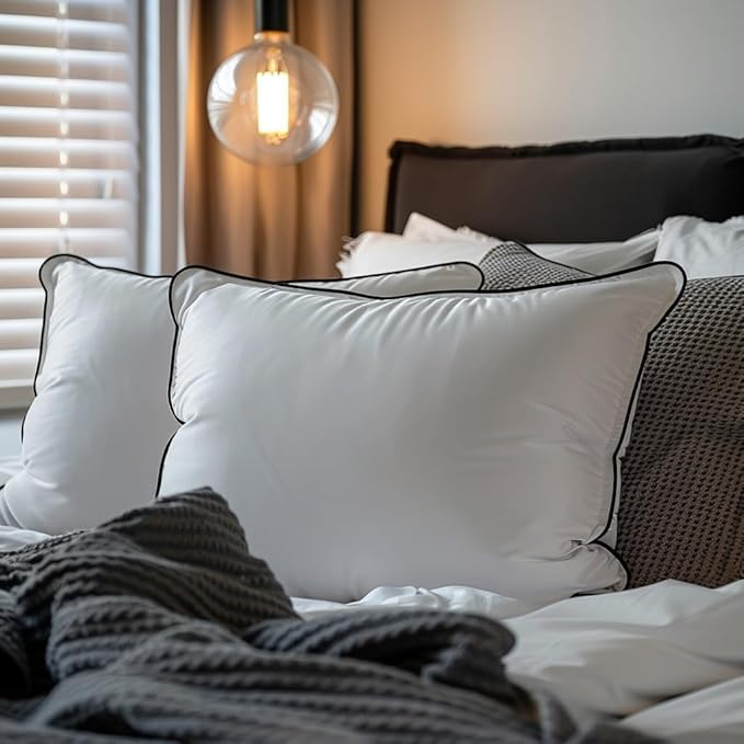 Luxury All Hungarian Goose Down Pillows King Size,Soft and Support Down Bed Pillow for Back,Side,Stomach Sleepers,480 Thread Count 100% Cotton Shell,King Size Soft Pillow 1 Pack 20"x36"