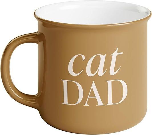 Sweet Water Decor Cat Dad Coffee Mug - 11oz Ceramic Campfire Style Coffee Cup - Dishwasher and Microwave Safe - Father's Day and Birthday Gifts for Cat Dads