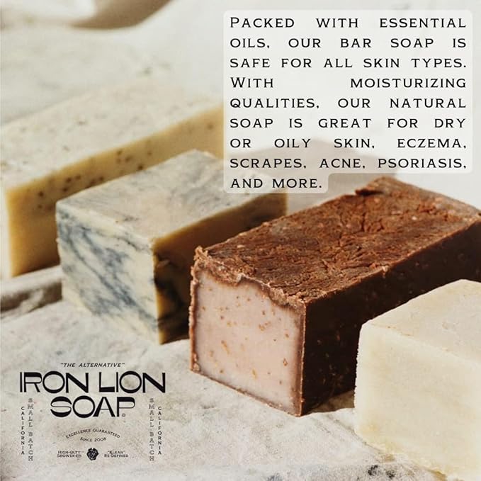 Original 6 Formulas all natural Soap Bar - Made in USA - Bath Soaps for All Skin Types - Plant Based, Cold Process and Handmade (6 Pack)