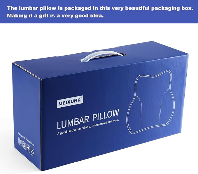 Soft Lumbar Pillow for Car Seat and Office Chair Back Support Pillow, Back Cushion for Pain Relief Improve Posture (Mesh-Beige)