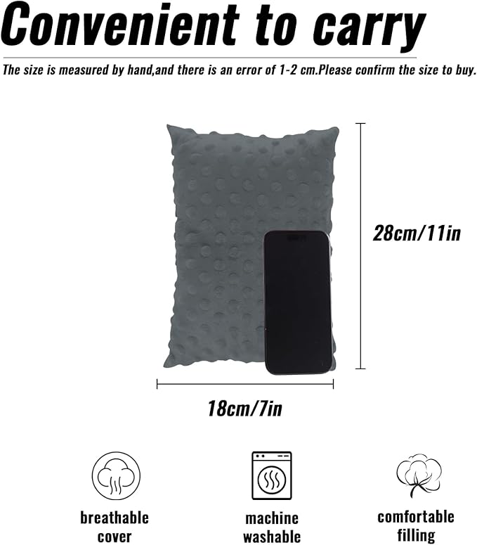 Small Pillow for Travel-Mini Travel Neck Pillows 11''*7''-Small Decorative Pillow-Tiny Pillows for Neck, Travel, Dogs, Cats