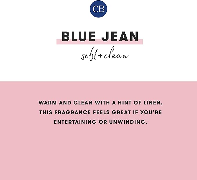 Capri Blue Blue Jean Reed Diffuser Set - Includes Reed Diffuser Sticks, Fragrance Oil, and Glass Bottle - Luxury Scented Room Fresheners - Cobalt Blue (8 fl oz)