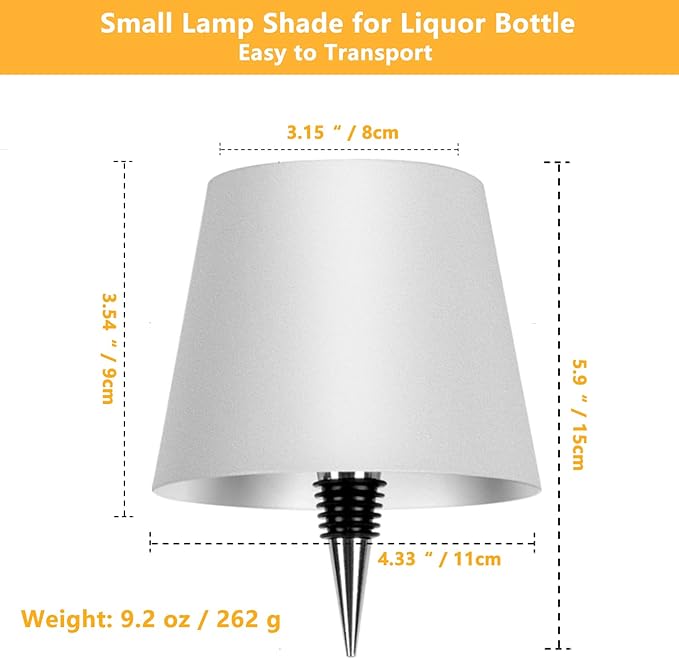LED Wine Bottle Light, Rechargeable Wireless Bottle Lamp Shade for Whiskey Wine Liquor Bottle, Ambient Light with 3 Color Options for Desk Table Bar Decor, White