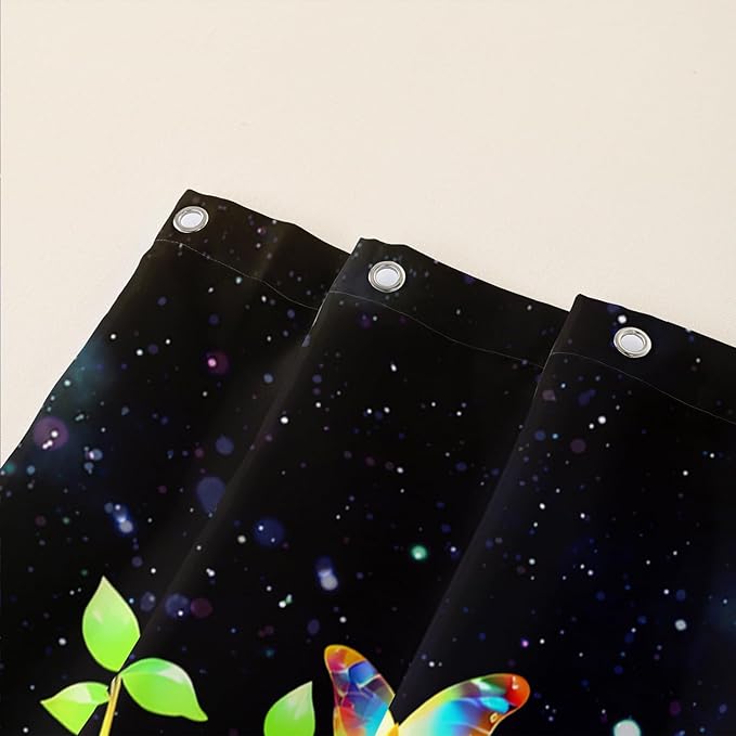 AILONEN Tree of Life Shower Curtain for Bathroom,Galaxy Starry Glowing Tree of Life Bath Curtain,Colorful Tree Shower Curtain Waterproof with 12 Plastic Hooks for Boys Girls Adults 48" W*72" H