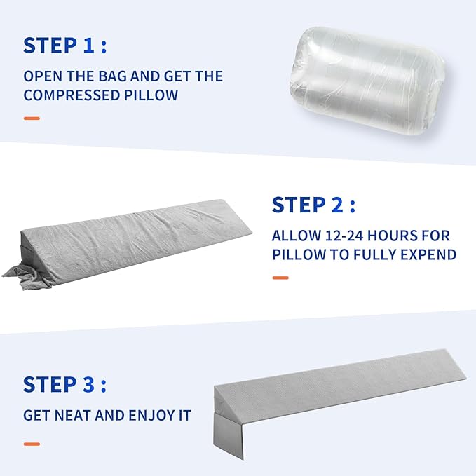 Bed Wedge Pillow for Headboard Gap Filler(40"x6"x10") Twin Size Mattress Gap Filler(0-8") Bed Wedge for Headboard Gap Between Your Headboard and Mattress