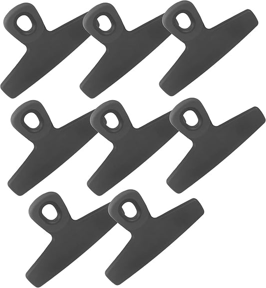 COOK WITH COLOR Wide Heavy Duty Chip Clips - Large Bag Clips for Food Storage with Air Tight Seal Grip, Pack of 8, Black