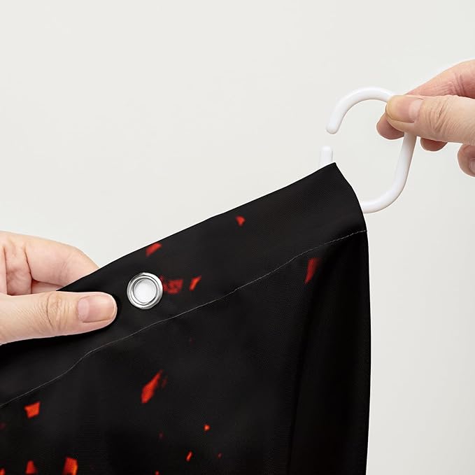 AILONEN Red Rose Shower Curtain for Bathroom, 3D Print Romantic Flower Bath Curtain,Modern Botanical Flame Fire Rose Flower Waterproof Shower Curtain Decoration with 12 Plastic Hooks, 72" W*96" H