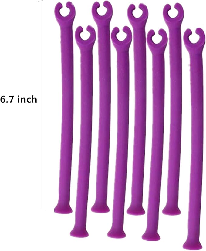 8 Pack Silicone Stemware Saver Flexible Stemware Holder Dishwasher Wine Glass Protector Tether Silicone Dishwasher Attachment Purple by PPX