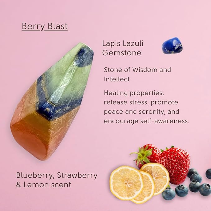 Earth & Home Rocksoap Bar Soap-Gemstone Soaps with Real Crystals Inside- Moisturizing & Scented Fancy Soap Gift for Women- Crystal Soap with Natural Ingredients & Essential Oil- Christmas soap gift
