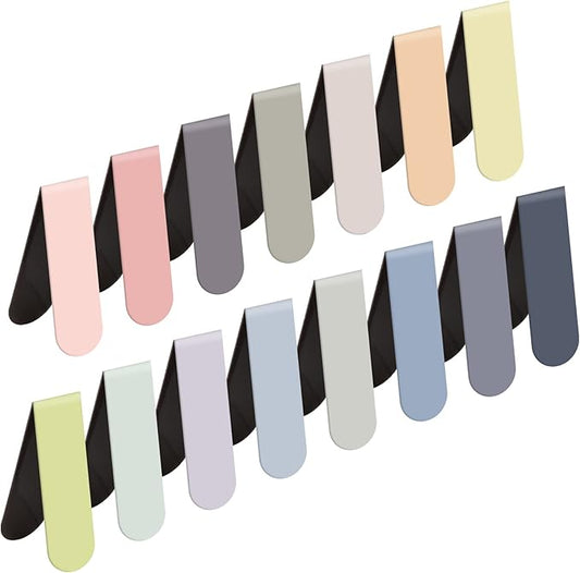 15PCS Magnetic Cute Bookmarks for Women, Men & Kids - Solid Colorful Light Bookmarks (Pack of 15)