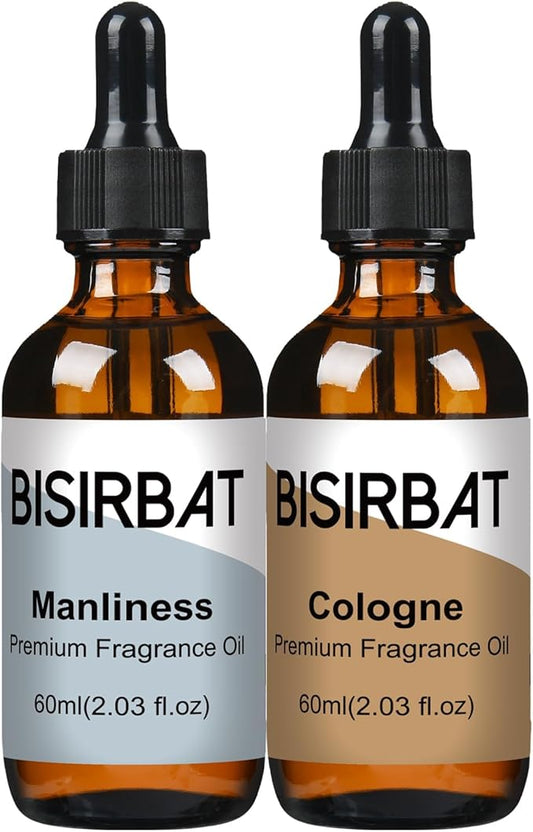 Fragrance Oil Set Gentlemen, Manliness&Colognes - Essential Oils Blend for Home, for Aromatherapy Diffuser Humidifier, Reed Diffuser Oils Refills, Highly Concentrated and Long Lasting - 60mlx2