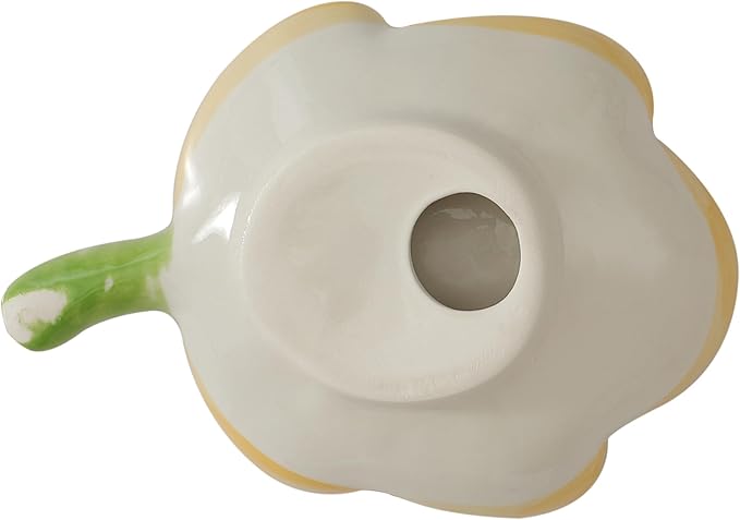 Ankah Decorative Ceramic Soap Box, Flower Shape Soap Dish, Self-Draining to Keep Dry Stop Mushy Soap Holder, Easy Cleaning, Best for Shower Bathroom and Kitchen (Tulip, Yellow)