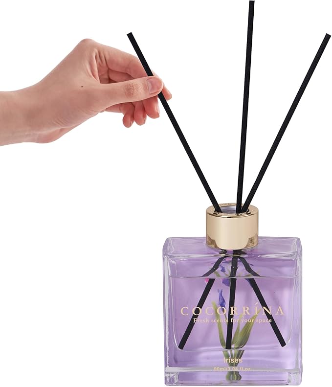 COCORRÍNA Reed Diffuser Set of 3-3 Pack/ 3.04 Fl.oz Diffuser with 24 Sticks White Flower/Irises/Rose Fantasy Reed Diffuser for Home Bathroom Office Decor