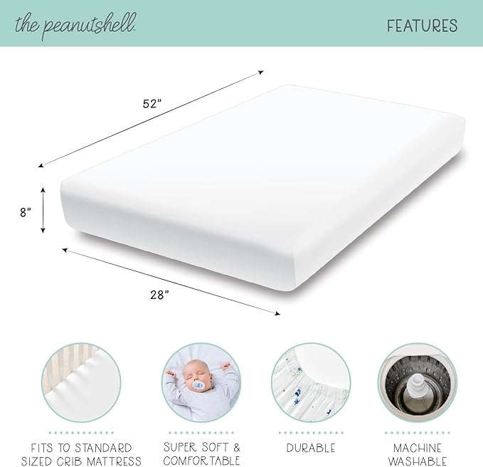 The Peanutshell Baby Girl Crib Sheets, Fitted, Soft, Breathable, Crib Bedding Set for Girls, Crib Mattress Sheet, Nautical Nursery Decor