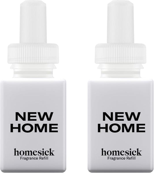 Pura & Homesick Home Scent Refill - Smart Clean Air Diffuser Fragrance - Up to 120-Hours of Luxury Fragrance per Refill - Household Essential - 2 Pack, New Home