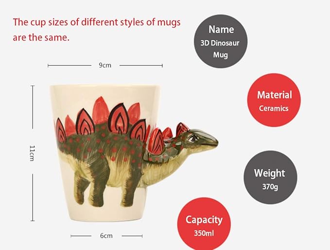 Hand-painted Animals Ceramic Mug (13.66oz) (Tyrannosaurus Rex)