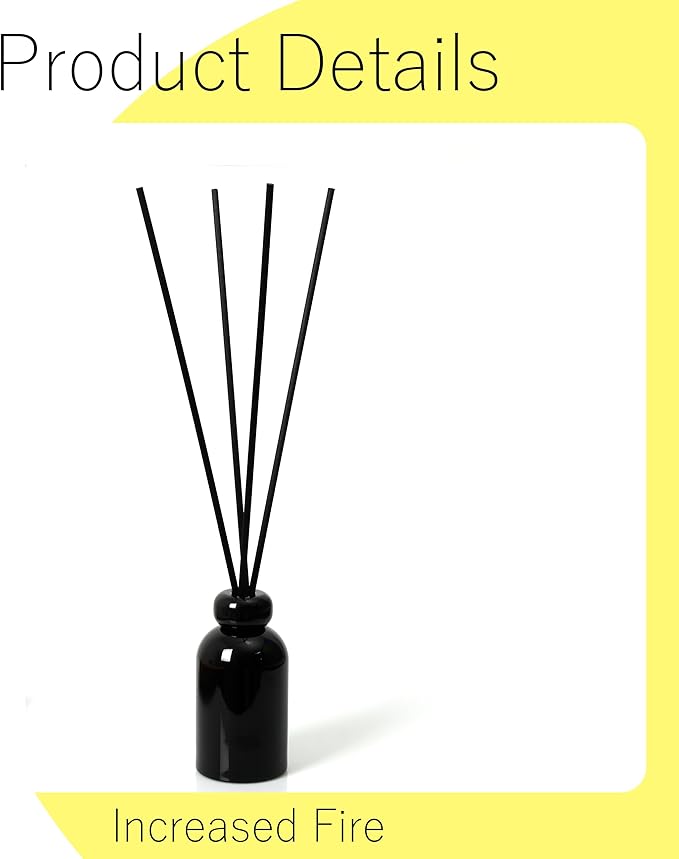 Black Oil Diffuser Sticks 20pcs 16.93in/43cm0.197in/5mm Fragrance Refill Fibre Reed Thick Diffuser Sticks for Home Office Spa and Bedroom