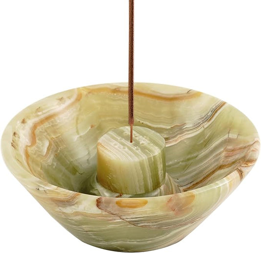 Radicaln Marble Incense Holder 5.5" Inches Green Handmade Palo Santo Stick for Home Décor, Modern Incense Holder for Sticks, Citronella incenses Stick for Room & Office Aromatherapy
