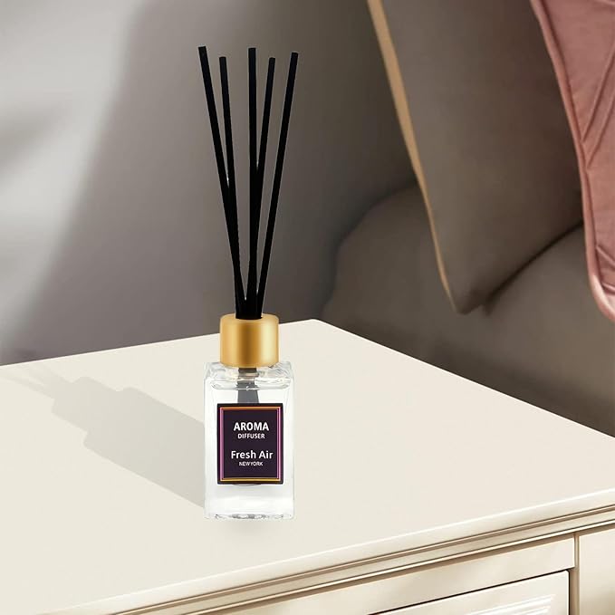 Reed Diffuser Set of 3,Lavender, Jasmine, Vanilla Scented Oil Diffuser with 15 Sticks,(50ml) x 3 Home Fragrance Reed Diffuser for Bathroom Shelf Decor