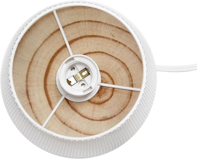Simple Designs LT1074-WHT Wired Mesh Uplight Table Lamp, White