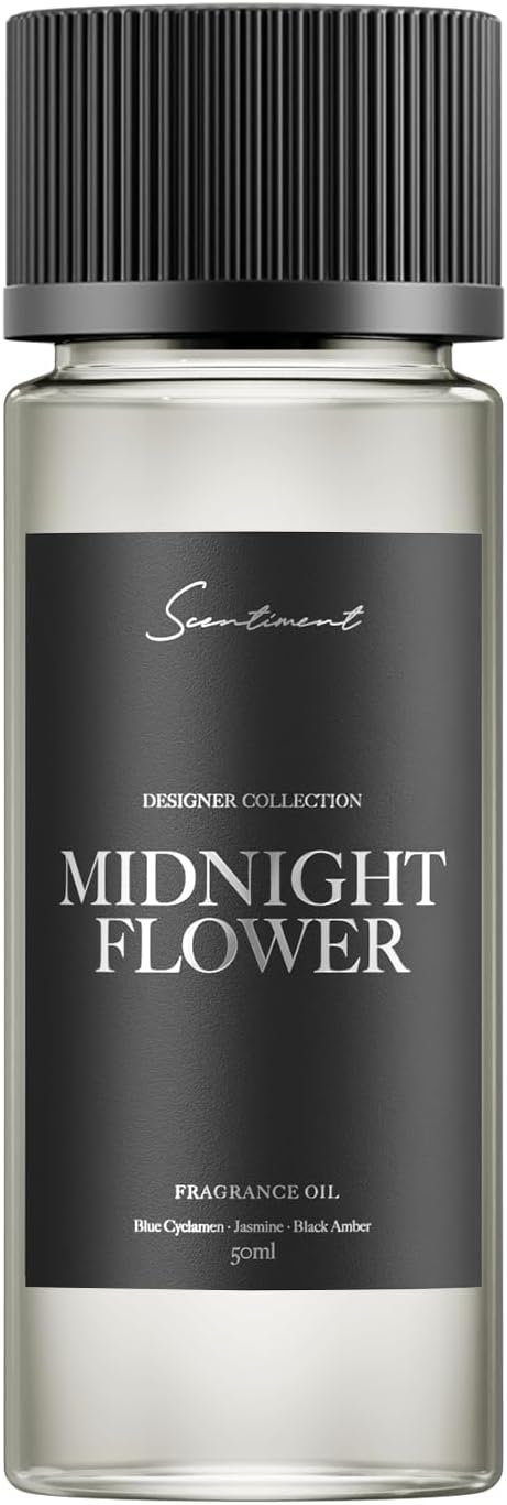 Midnight Flower Designer Collection Diffuser Oils | Aromatherapy Home Fragrance | Luxurious Scent with Notes of Blue Cyclamen, Jasmine, Black Amber 50ml
