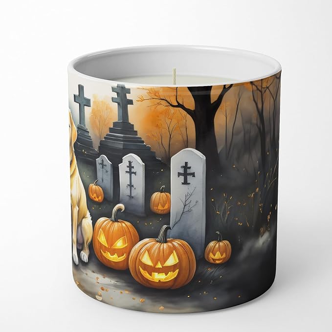 Caroline's Treasures DAC2059CDL Yellow Labrador Retriever Spooky Halloween Decorative Soy Candle Nature Soy Wax Essential Oil Home Decor Ideal for Bedroom Kitchen Bath Office Gift, 10 oz