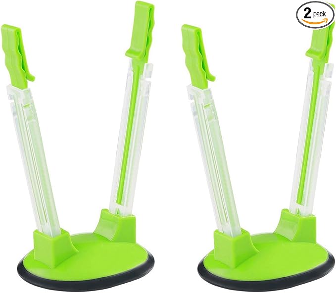 Baggy Rack-Pack of 2 Bag Holder for Plastic Bags, Plastic bag bracket, No-hands Food Storage Bag Holders