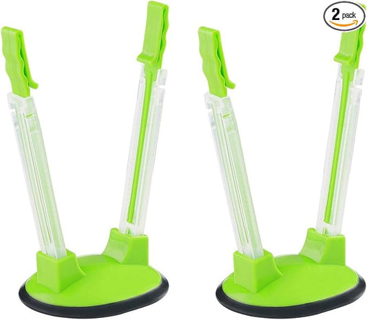 Baggy Rack-Pack of 2 Bag Holder for Plastic Bags, Plastic bag bracket, No-hands Food Storage Bag Holders