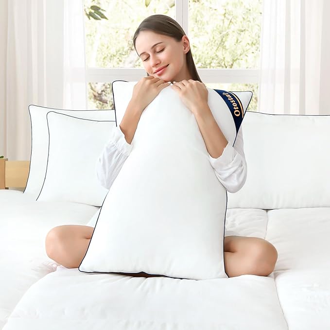 OTOSTAR Bed Pillows for Sleeping 2 Pack Standard Size Cooling Pillows Luxury Sleeping Pillow 3D Microfiber Filling Breathable Cover Soft Hotel Collection Pillows for Back Side or Stomach Sleepers