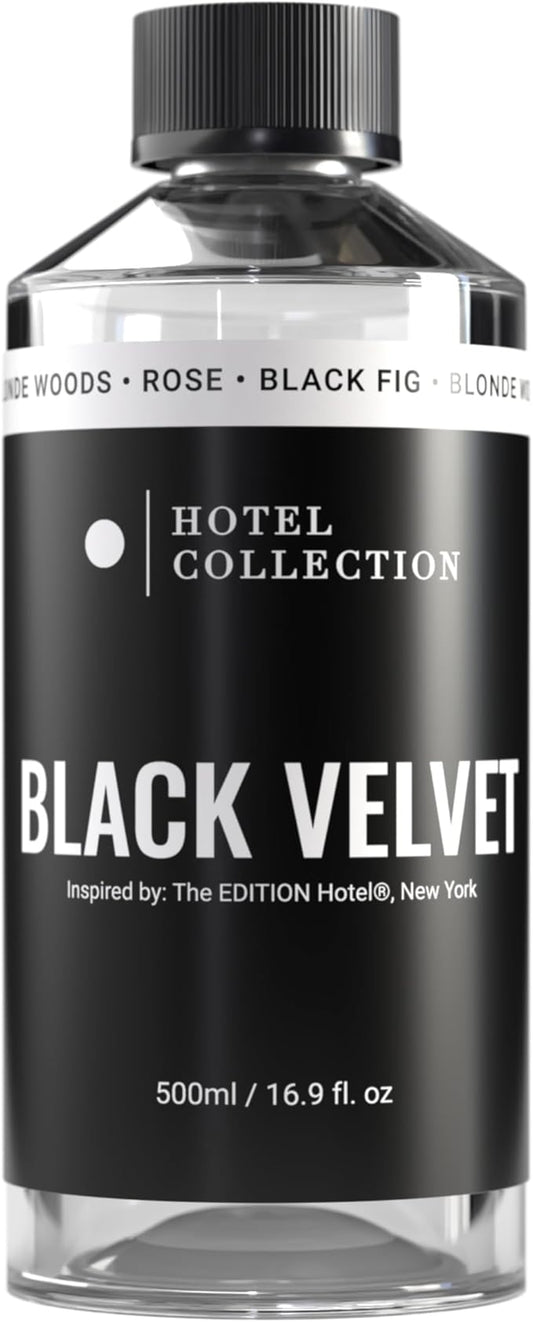 Hotel Collection - Black Velvet Essential Oil Scent - Luxury Hotel Inspired Aromatherapy Scent Diffuser Oil - Zesty Citrus, Juicy Black Fig, & Floral Rose - for Essential Oil Diffusers - 500mL