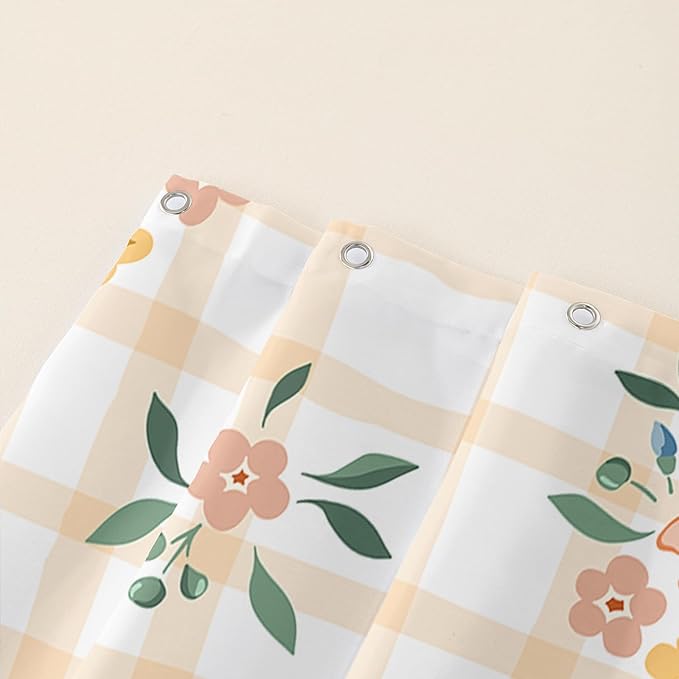 AILONEN Sea Turtle Shower Curtain for Bathroom, Sunflower Turtle Bathroom Curtain,Ocean Turtle Floral Grid Bath Curtain 72" W*72" H Polyester Waterproof Bathroom Curtain with 12 Hooks