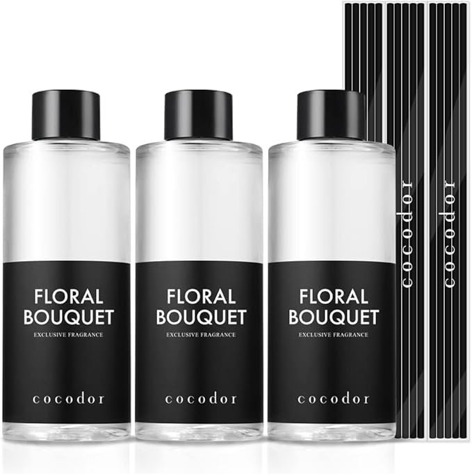 COCODOR Reed Diffuser Oil Refill/Floral Bouquet/6.7oz(200ml)/3 Pack/Aroma therapy, Home Fragrance, Scented Oils, Oils for Reed Diffuser, Office Décor, Decoration
