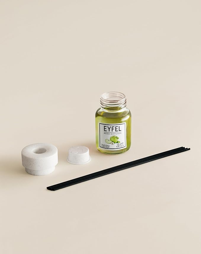 EYFEL Reed Diffusers for Home – Green Apple Reed Diffuser Set 4.05 fl oz Oil Diffuser Sticks, Bathroom Diffuser, Home Fragrances, Scented Sticks, Home Décor