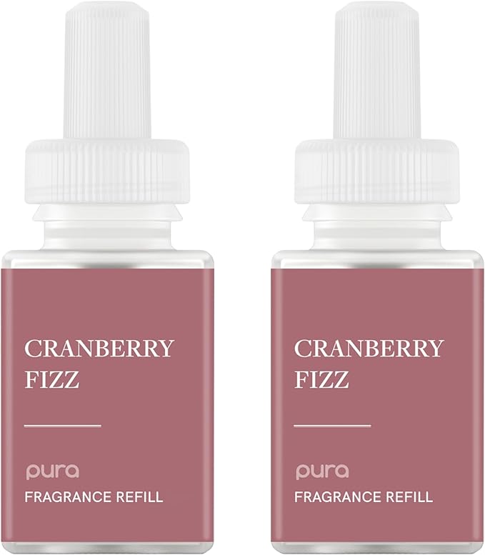 Pura Smart Home Air Diffuser Fragrance - Smart Home Scent Refill - Up to 120-Hours of Premium Fragrance per Refill - Clean Diffuser for Office & Apartment - 2 Pack, Cranberry Fizz