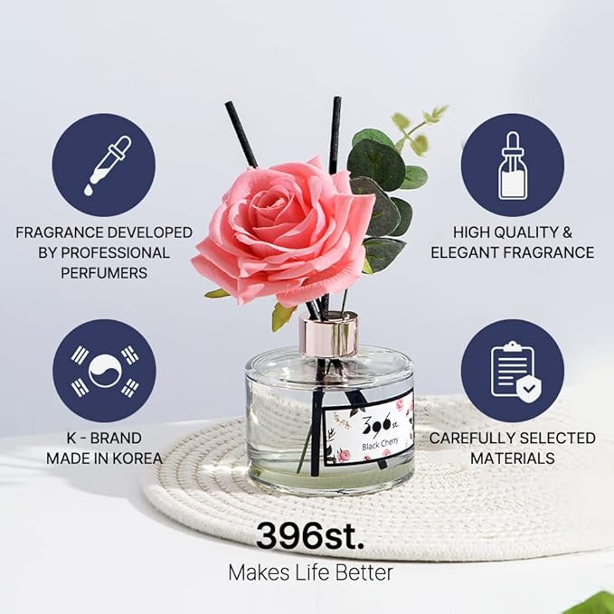 396 st. Rose Flower Reed Diffuser, Red Rose(Also Known as Rose Perfume), 200ml(6.7oz) / Reed Diffuser Sets, Scentsy Home Fragrance, Scented Oils, Home & Bathroom Décor