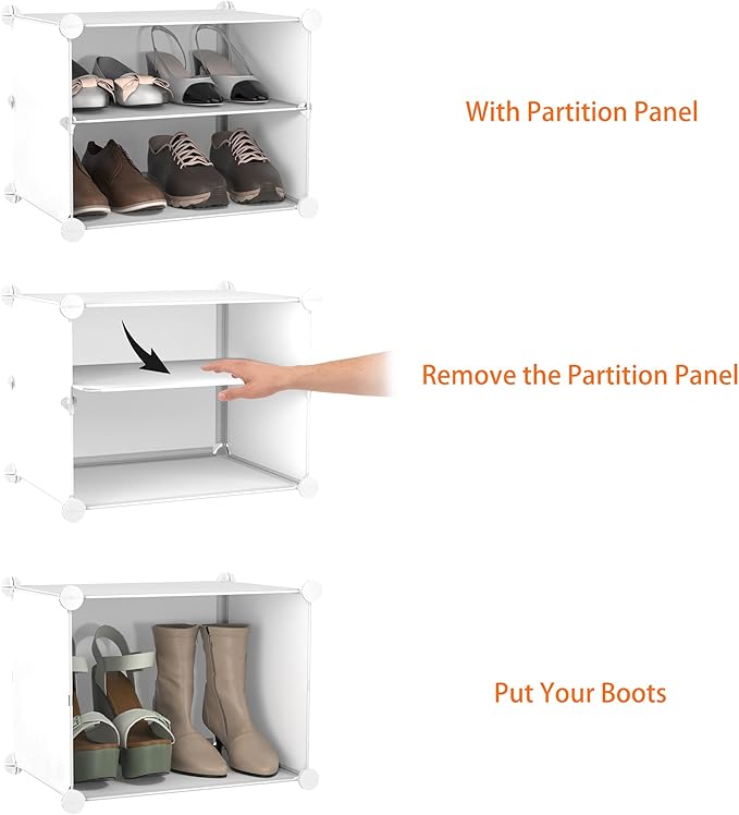 HOMIDEC Shoe Rack, 4 Tier Shoe Storage Cabinet 16 Pair Plastic Shoe Shelves Organizer for Closet Hallway Bedroom Entryway