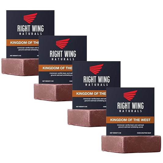 Right Wing Naturals Bar Soap Gift Set for Men | Handcrafted Cold-Pressed | Handmade Organic Soap for Men | Most Popular Flavors | Natural Scented Men’s Bar Soap| Pack of 4 Bars