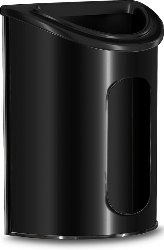 Utopia Kitchen Grocery Plastic Bag Holder and Dispenser Small, Easy Wall Mount Bag Saver, Stainless Steel, Black