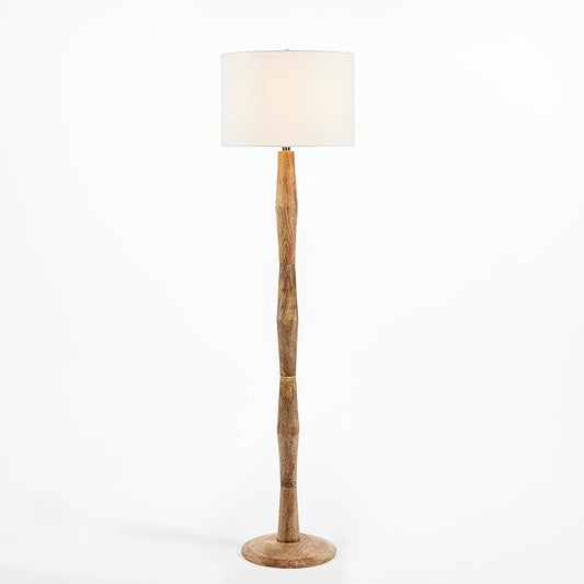 SAFAVIEH Lighting Collection Brodie Farmhouse Coastal Natural Wood 60-inch Floor Lamp (LED Bulb Included)