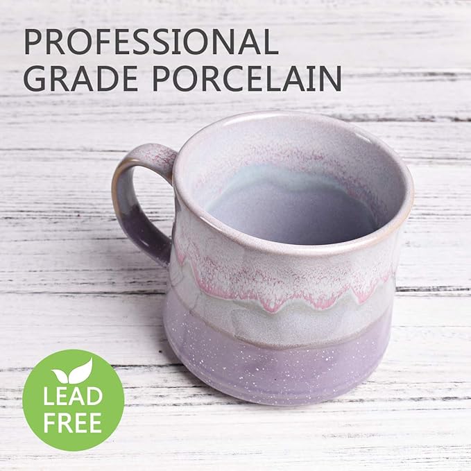 Bosmarlin Large Ceramic Coffee Mug, Big Tea Cup, 7 Colors to Choose, 21 Oz, Dishwasher and Microwave Safe, 1 PCS (Purple)