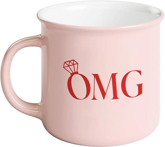 Sweet Water Decor OMG Coffee Mug - 11oz Ceramic Campfire Style Coffee Cup - Dishwasher and Microwave Safe - Engagement and Bridal Shower Gifts for Brides