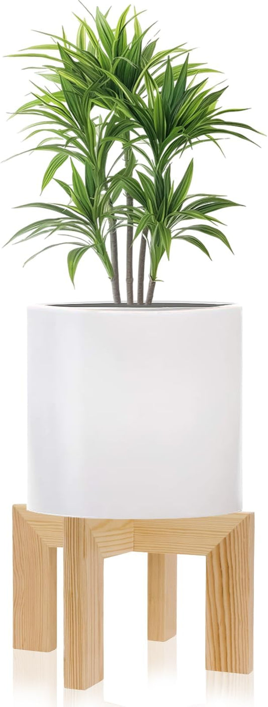 Wood Plant Stand Indoor/Outdoor for Plants, Large Size Planter Stand Holder,Sturdy and Stable Flower Pot Stand,Fits Most Size Flower Pots In Room (1 Pack-White)
