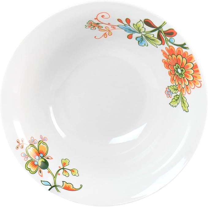 Elama Spring Bloom 16 Piece Round Porcelain Dinnerware Set