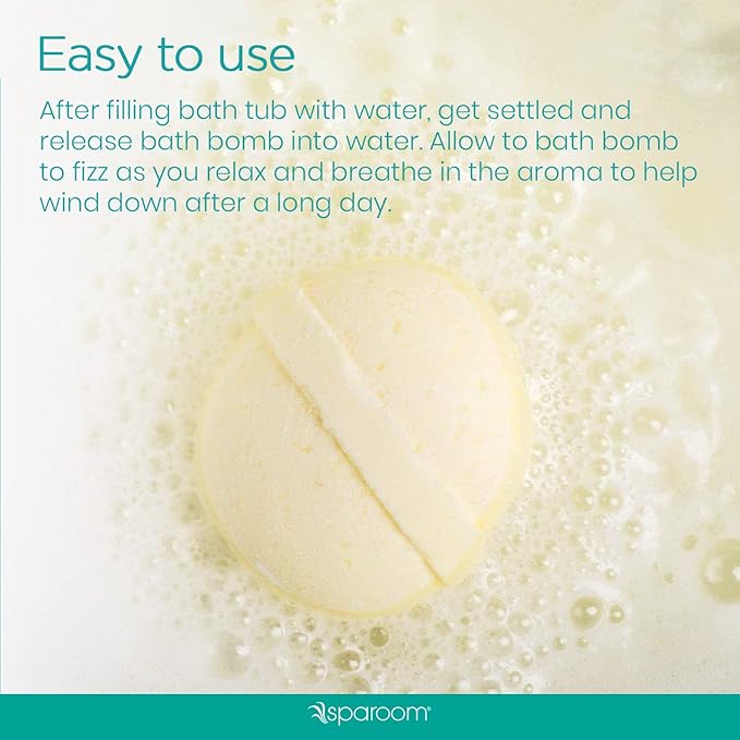 SpaRoom Soothe and Relax Handmade Natural Essential Oil Aromatherapy Bath Bombs, Set of 3, Orange, Lemongrass and Grapefruit