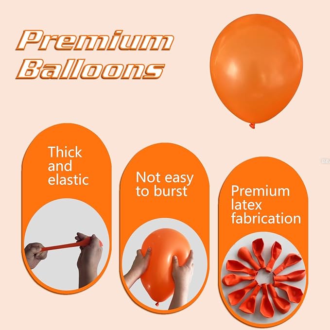 Orange Balloons 145pcs Different Sizes 18 12 10 5 Inch Arch Kit Garland for Thanksgiving Halloween Baby Shower Birthday Party Decorations