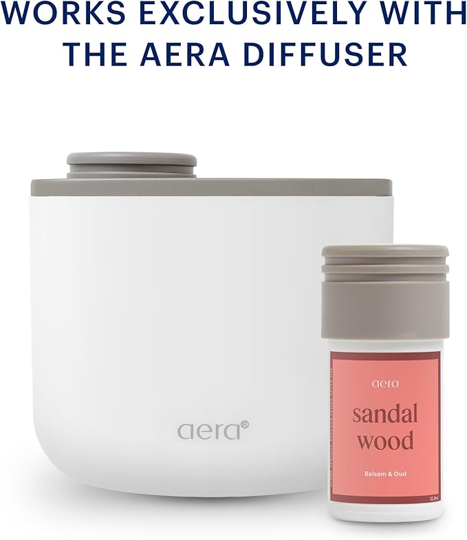 AERA Mini Sandalwood - Essential Oil for Home - Inspiring Calm Fragrance - Notes of Sandalwood, Balsam and Oud - Scent Refill - Capsule Size Works with Mini Diffuser